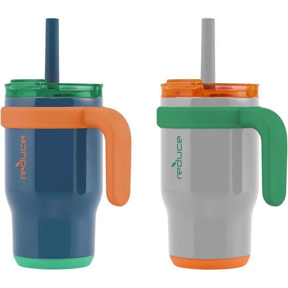 REDUCE 14oz Coldee Kids Tumbler w/ Handle & Straw - 2 Pack - Leakproof & Insulat - Picture 1 of 7